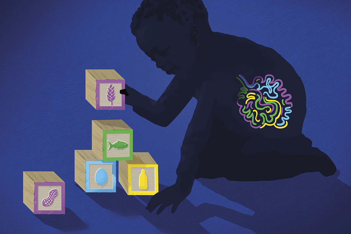 illustration of a child playing with blocks