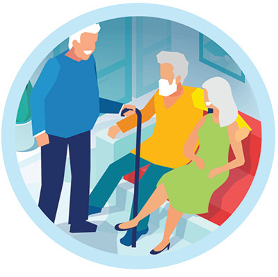illustration of an older couple