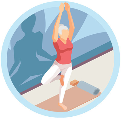 illustration of woman doing yoga