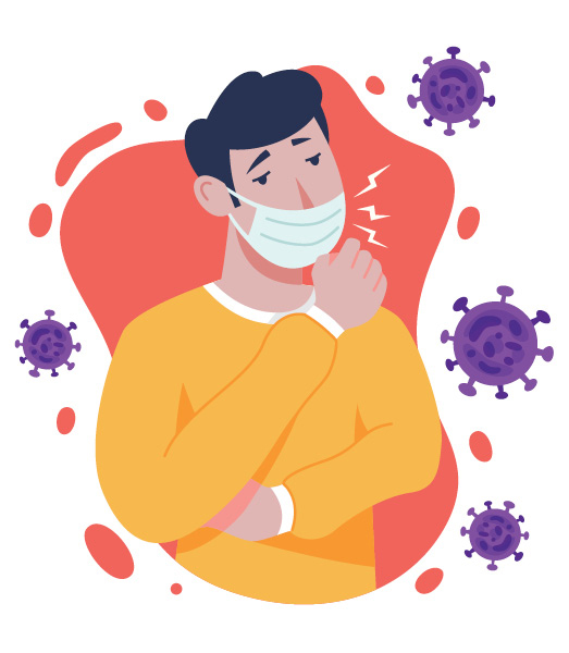 illustration of sick person