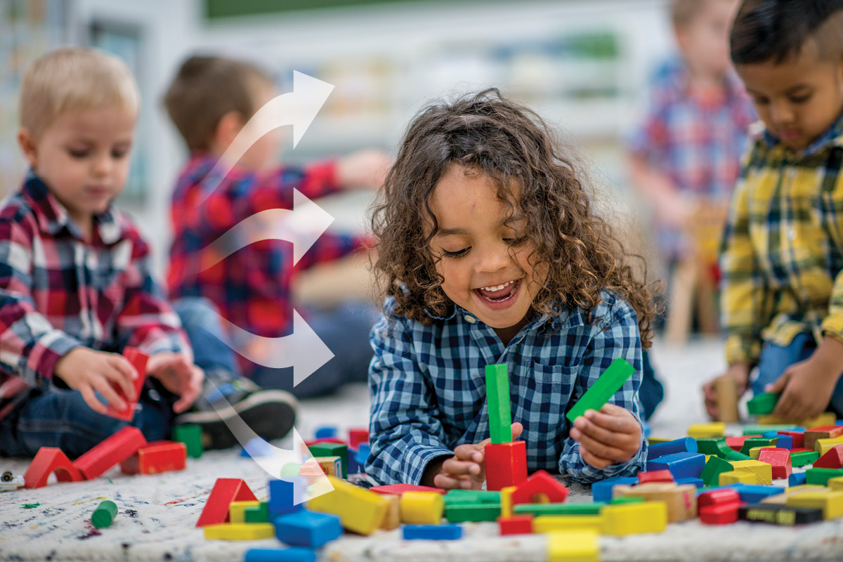 Photo of child playing with blocks